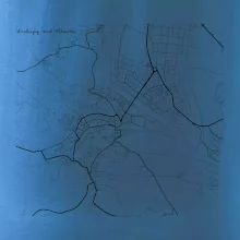 Černobílá mapa Kralupy nad Vltavou