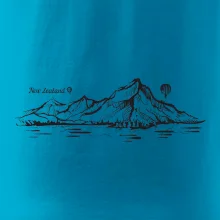 Nový Zéland nápis a hory Aoraki -  Mount Cook