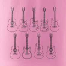 Typy kytar černé kresby