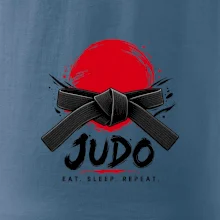 Judo černý pás a červené slunce eat sleep repeat