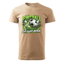 Fotbalový míč a stadion eat sleep repeat