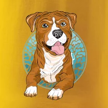 Americký staford kreslený v kolečku (Pecka design)