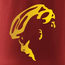 Hlava cyklista zlatá