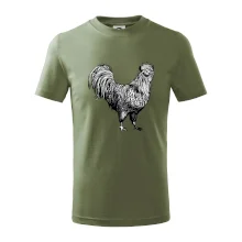 Kohout kreslený černobílý