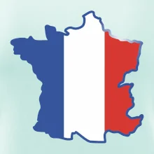 Francouzská vlajka mapa obrys