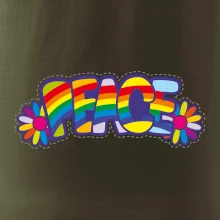 Peace nápis duhový