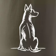 Pes kreslený zezadu