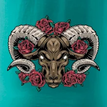 Hlava berana s růžemi