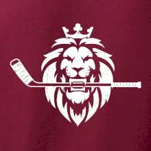 Lev s hokejkou v tlamě