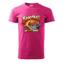 Basketbalový koš s míčem eat sleep repeat
