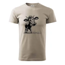 Černobílá karikatura kráva stojící