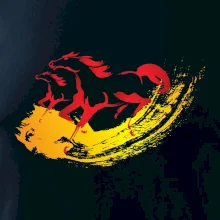 Dva běžící koně