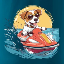 Jack russell teriér na vodním skútru