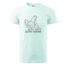 Slepičí rodina s kuřátkem