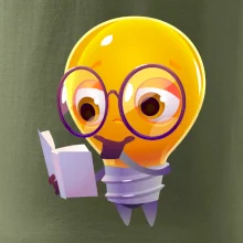 Žárovka přemýšlí nad knihou