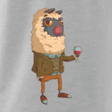 Alpaka s vínem muž