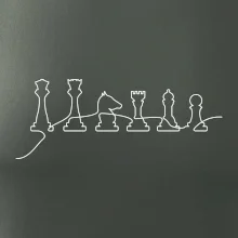 Šachové figurky v řadě - obrys