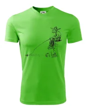 Kreslený rybář na pařezu