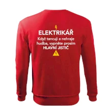 Elektrikář - hlavní jistič - Nápis na zádech