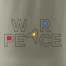 War, peace - barevný nápis