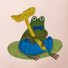 Žába s houbou  (studio-arte.cz)