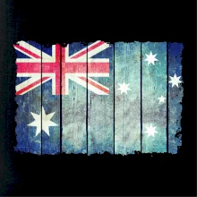 Austrálie - vlajka na prkenné zdi