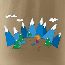 Lyžař a barevné hory