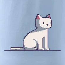Kočka bílá pixel