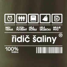 Čárový kód - řidič šaliny