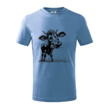 Černobílá karikatura kráva stojící