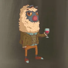 Alpaka s vínem muž