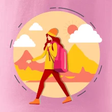 Barevný párový motiv na hory