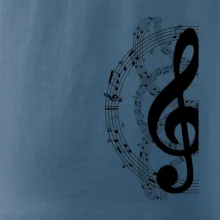 Houslový klíč a noty