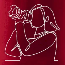 Fotografka stojící jedním tahem