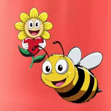 Parové triko - Včela a květina