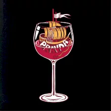 Sklenička - ve víne je pravda - červené víno (Pecka design)