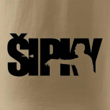 Šipky - nápis se šipkařem