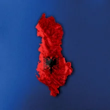 Mapa Albánie reliéf hor