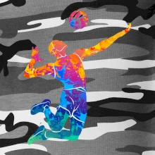 Volejbalista splash s míčem