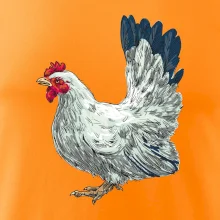 Slepice kreslená bílá