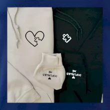 Párova mikina - srdce puzzle doplňuješ mě