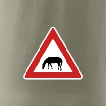 Dopravní značka - Pozor pasoucí se kůň