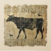 Egyptské hieroglyfy kráva