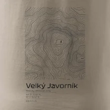 Velký Javorník - vrstevnice v obdélníku