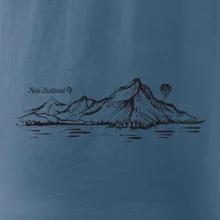 Nový Zéland nápis a hory Aoraki -  Mount Cook