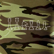 Šachové figurky v řadě - obrys