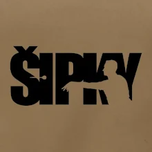 Šipky - nápis se šipkařem