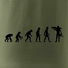 Evoluce dřevorubec - pila a kmen