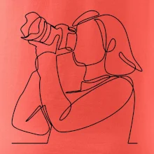 Fotografka stojící jedním tahem