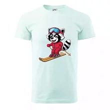 Mýval na lyžích - kreslený